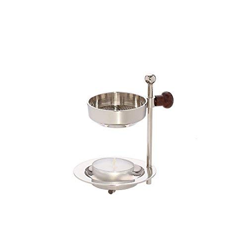 NKlaus Thrifty Incense Burner Incense Stand Wooden Handle silver nickel 1600