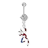 Cute Belly Rings Deer Animal Belly Button Rings Dangle Sexy Long 316L Surgical Steel 14G (Deer-7)