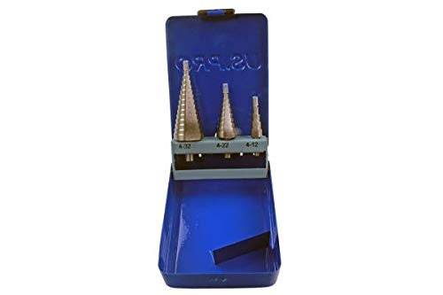 US PRO 3pc Hss Step Drill Bit Tool Set 4mm to 32mm Cone Cutters Hole Saw 2604