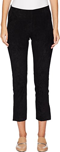 Vince Women's Stretch Suede Split Hem Cropped Leggings, Black, Small