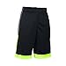 Under Armour Boys' Baseline Basketball Shorts, Black/Fuel Green, Youth X-Large