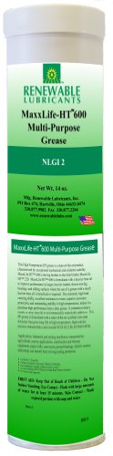 Renewable Lubricants MaxxLife HT 600 High Temperature NLGI 2 Multipurpose Grease, 16 oz Tube
