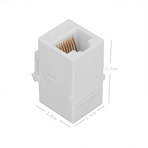 BATIGE 5-Pack CAT6 RJ45 Keystone Jack Female Coupler Insert Snap-in Connector Socket Adapter Port for Wall Plate Outlet Panel - White - Thumbnail 4