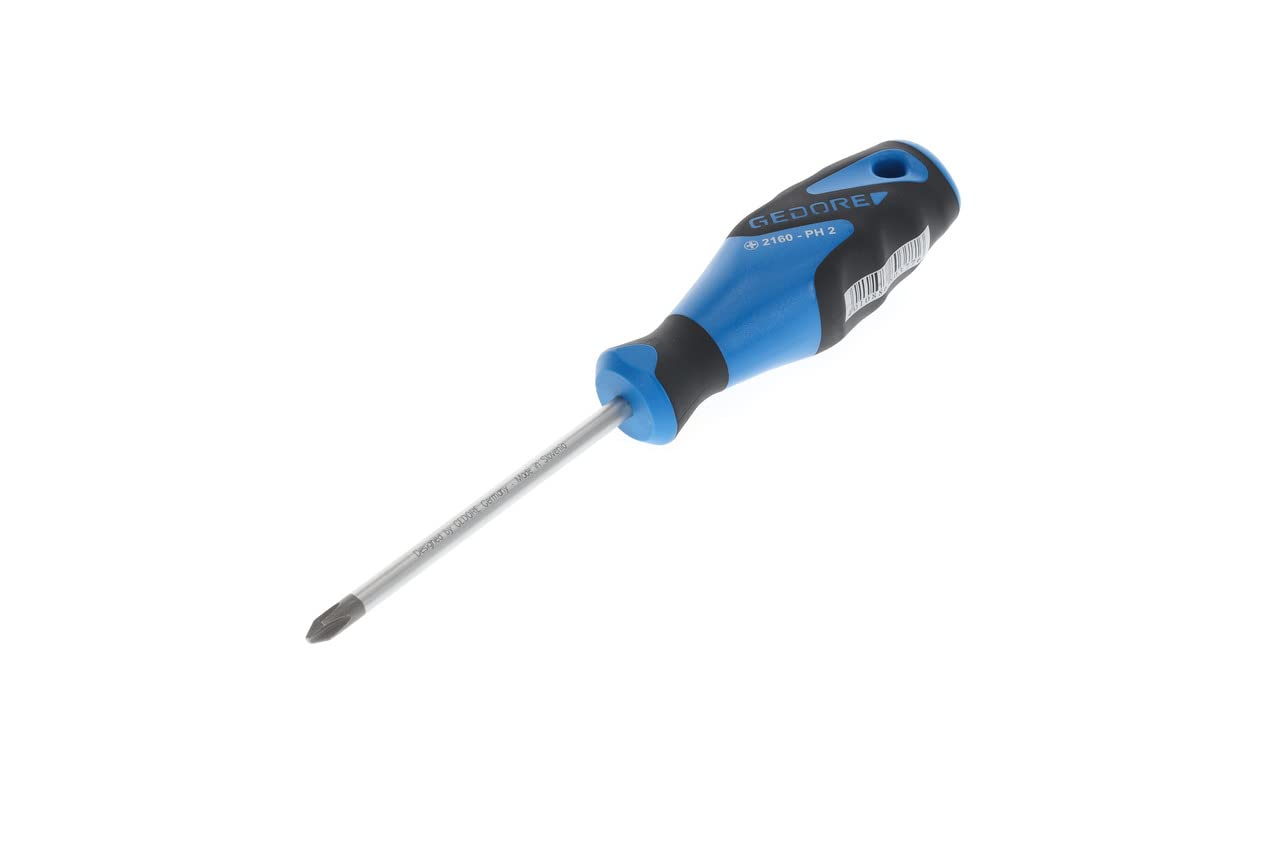 GEDORE Screwdriver Phillips PH2, 3-component handle, length 210 mm, Tool, 2160 PH 2, Steel