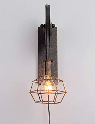 Gweat Wandlampen in Industriële stijl, loft-stijl, creatieve retro gangverlichting, wiel met riem, E27-fitting - Afbeelding 4