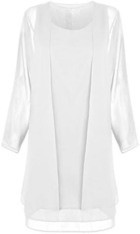 Piece Set 5XL Plus Size Women Sexy Long Sleeve Loose Casual Party Chiffon Midi Dress Trending Products White 5XL