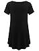 JollieLovin Women Plus Size Short Sleeve Summer Long Tunic Tops Loose Fit T-Shirt to Wear with Leggings(3X,Black)