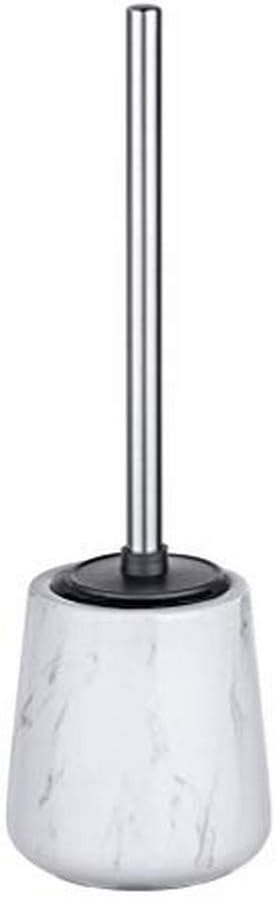 LEIGHTON DENNY Adrada Toilet Holder with Silicone Brush, Ceramic, White, 39 x 12 x 12 cm