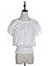 Anna-Kaci Women's Off Shoulder Peasant Tops Boho Short Sleeve Ruffle Shirts Smocked Blouse, White, Large