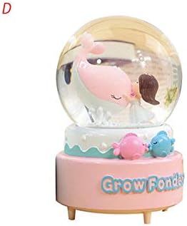 ditional Crystal Balls Music Box, Dolphin Girl Kissing Shaped Luminous Music Box, Christmas Valentine's Day Birthday Holiday Year's Gift admired