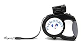 26 Ft Retractable Dog Leash w/ Nylon Cord, Soft Grip with One Button Brake and Lock, For Small to Large Dogs, up to 110 lbs, No Tangle Pet Lead w/Waste bag dispenser