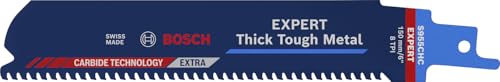 Bosch Professional 3x Expert ‘Thick Tough Metal’ S 955 CHC Säbelsägeblatt (für Zäher Stahl, Gusseisen, Länge 150 mm, Zubehör Säbelsäge)