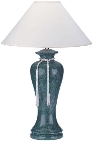ORE International 6200GN 35-Inch 150-Watt Ceramic Table Lamp with Linen Shade, Green