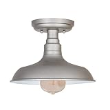 Design House 519876 Kimball Industrial Farmhouse 1 Indoor Semi-Flush Ceiling Mount Light with Metal Shade for Kitchen Hallway Dining Room Bedroom, Galvanized Steel
