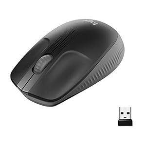 Logitech Wireless Mouse M190, Full Size Ambidextrous Curve Design, 18-Month Battery with Power Saving Mode, USB Receiver…