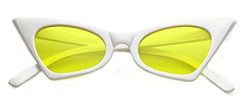 WebDeals - Cateye or High Pointed Eyeglasses or Sunglasses…… (Chic Cat, White/Yellow) - Thumbnail 2