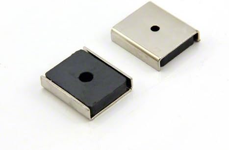 Magnet Expert® 26 x 23 x 6.3mm thick ( x 3mm hole ) Ferrite Channel Magnet - 6.1kg Pull ( Pack of 10 )