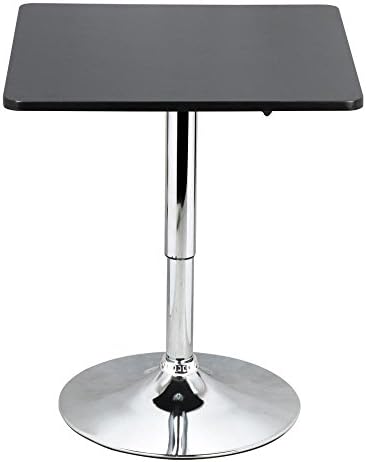 Wakrays 35” Adjustable Black Square Pub Bar Bistro Table Indoor Outdoor Patio Restaurant