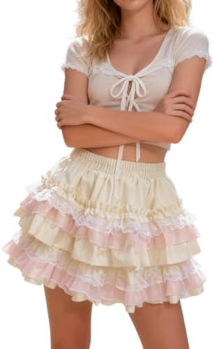 Amazon.com: Women' s Harajuku High Waist Skirts Y2k Coquette