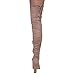 CAPE ROBBIN DD18 Women's Drawstring Block Heel Stretchy Snug Fit Thigh High Boots