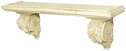 Heather Ann Creations Fresco Collection Traditional Accent Shelf With Double Acanthus Leaves, Cream