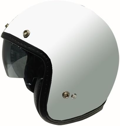 Zoan 3/4 Retro Matte White Open Face DOT Motorcycle Helmet w/ Sun Visor Medium