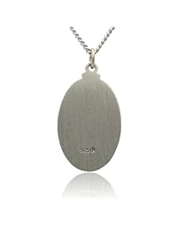 Collar con medalla de St Christopher   Medallón oval de plata de ley y cadena   Grabado personalizado   Caja de regalo