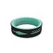 QALO Women's Rubber Silicone Ring, Strata Arrowhead Two Tone Dual Layered, Silicone Rubber Wedding Band, Breathable, Durable Engagement Silicone Ring, 6mm Wide 1.85mm Thick, Black & Aqua, Size 9