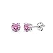 Sterling Silver 4mm Light Rose Stud Earrings Made with Swarovski Crystals
