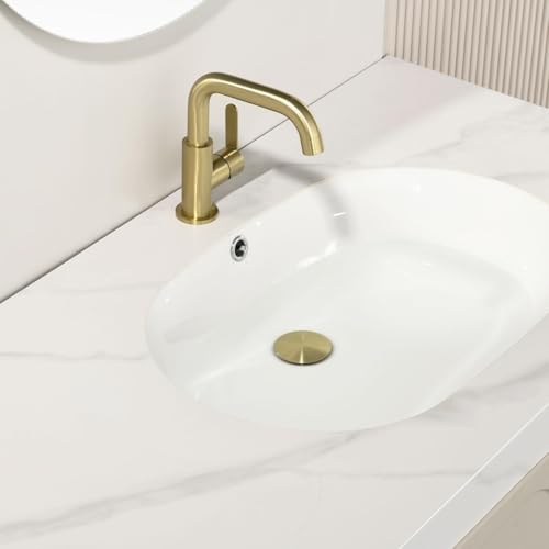 ONECE Universal Gold Drain Set Bathroom Sink Brass | Waste Plug with Overflow Suitable Pop-Up Valve with Filter for Bidet, Bathtub