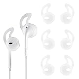 TEEMADE 6 Pieces EarPods EarHooks Silicone Cover Tips Replacement Ear Gels Buds Anti-Slip Silicone Soft Sports Earbud Tips for iPhone Headphones Earphones (Clear)