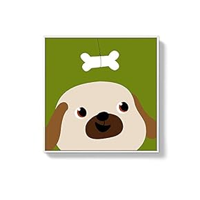 Framed Canvas Wall Art for Living Room, Bedroom Cute Cartoon Animals Canvas Prints for Home Decoration Ready to Hanging - 16x16 inches