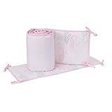Dwell Studio Beautiful Boheme Peacock/Feathers 4 Piece Nursery Crib Bumper, Pink, Gray