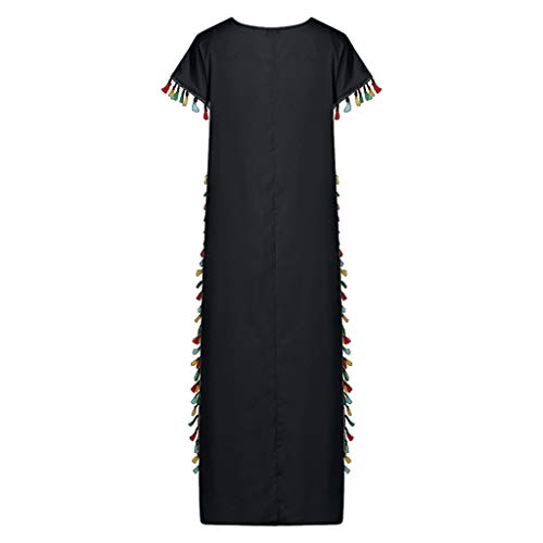 Women's Summer Floral Dresses Sleeveless V- Neck Casual Long Maxi Dress ♛HebeTop♛ Black