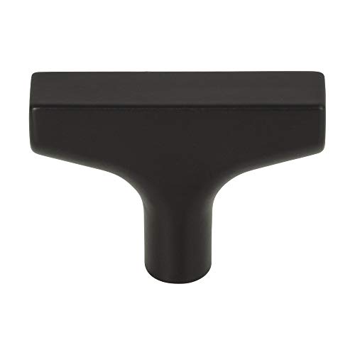 Top_Knobs Riverside T Knob Color Flat Black