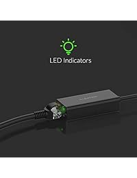 LENTION USB 3.0 Gigabit Ethernet Adapter, 1000M RJ45 Wired LAN Network Connector Compatible with Switch, Chromebook, Surface, Mac OS, Win OS, Linux, MacBook Air Pro, More - Black