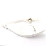Womens Beach Summer Vacation Shoes Jelly Bow Flip Flops Slip On Sandals - White - 7 - 38 - CD0084