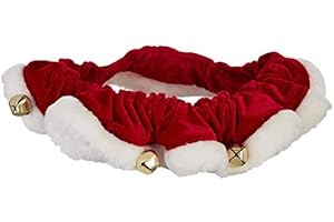 Huxley & Kent Ruff Pet Scrunchy | Santa (Small) | Festive Christmas/Holiday Neckwear for Dogs/Cats | Fun Stretchable Costume Accessory | Soft Collar with Bells