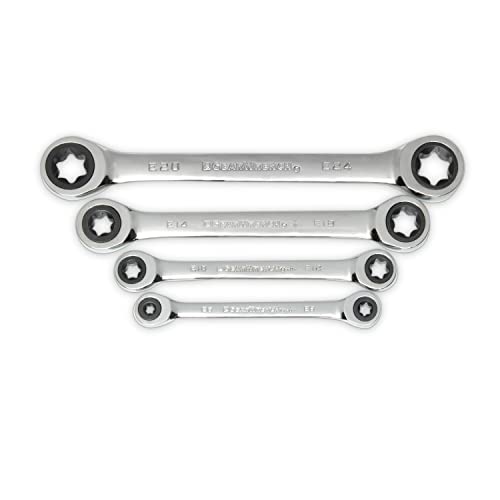 GEARWRENCH 4-teiliges Doppelbox-Ratschenschlüssel-Set, E-Torx, 9224D
