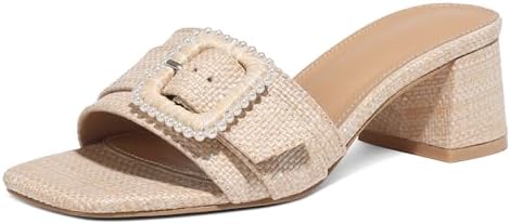 Amazon.com | Women's Square Open Toe Knitted Mules Comfortable