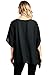 Modern Kiwi Opaque Chiffon Caftan Poncho Tunic Top Black One Size