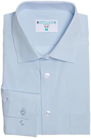 22 38 39 dress shirt Men's Big & Tall Wrinkle-Free Button-Down Collar Dress Shirt by KS Signature in Steel (Size 22 39/0)