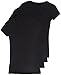 4 Pack Zenana Women's Basic V-Neck T-Shirts, Black, Medium