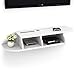 Tribesigns 2 Tier Modern Wall Mount Floating Shelf TV Console 45.2x10.6x7 inch for Cable Boxes/Routers/Remotes/DVD Players/Game Consoles (White)