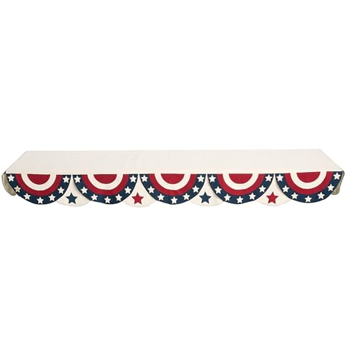 Classic Vintage Americana Bunting Mantle Scarf - 73" x 19" (1 Piece) - Festive…