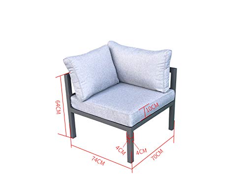 Jet-line® | XXL Gartenlounge | Gartenmöbel Set | Kreta II grau | Outdoor-Sitzgruppe | Gartensofa | Aluminium Ecksitzgruppe Alu| Garten Möbel – Bild 4