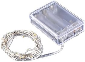 Set of 2pcs 10ft 30 LEDs Fairy LED Copper Wire String Lights - Starry Lights with Battery Box-Warm White, 3AA Battery Operated (not included)
