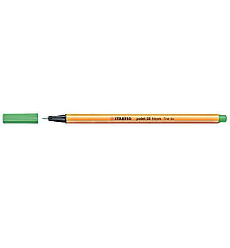 Stabilo Point 88 Pen, Pack of 10 Neon Verde