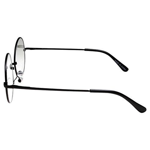 grinderPUNCH - Non-Prescription Round Circle Frame Clear Lens Glasses Small Black