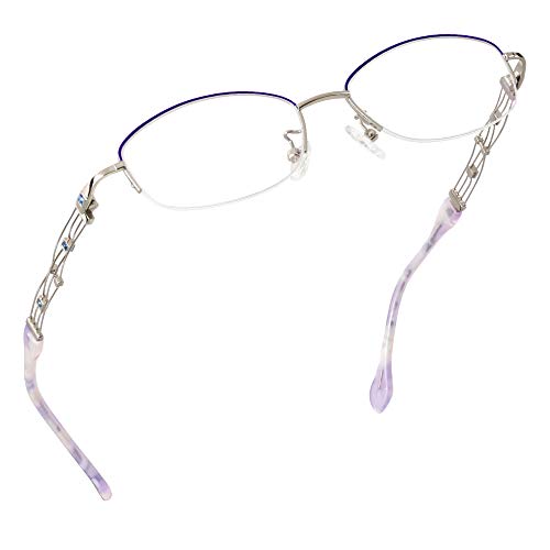 LifeArt Blue Light Blocking Glasses,Semi-Rimless Computer Reading Glasses,Transparent Lens,Reduce Headaches&Eyestrain,Stylish for Women/Men +2.25